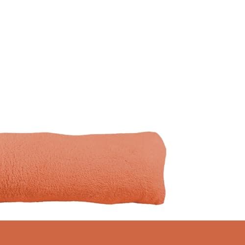 Image of Soft Teddy Fleece Xmas Door Draught Excluder – Decorative Draft Stopper Cushion for Bedroom, Living Room & Kitchen – Cold Air Blocker (Rust/Orange)