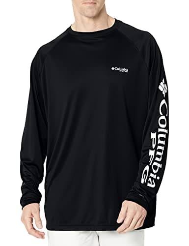 Image of Columbia Men's Terminal Tackle Long Sleeve Shirt, Black/Cool Grey Logo, 3X Big