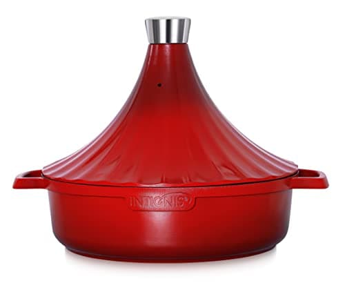Image of INTIGNIS® Tagine Cooking Pot | 28cm / 4.2L Aluminium | Oven Proof | Induction, Gas, Electric, Ceramic, Halogen | Chemical Free Non Stick | Traditional Moroccan Pan (Red)
