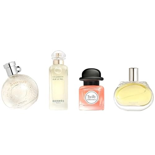 Image of Hermès Discovery 4-Piece Miniature Fragrance Gift Set for Women – Includes Barenia EDP, Terre d’Hermès EDP, Eau des Merveilles EDT, and Un Jardin Sur Le Nil EDT each 0.25 oz/7.5 ml