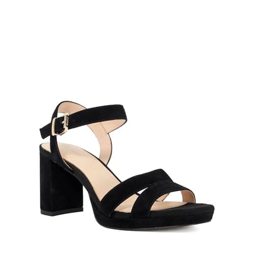 Image of Dune London Ladies Wide Fit MANIFESTING Block Heel Platform Sandals Size UK 5 Suede Smart Sandals