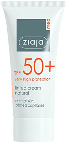 Image of Ziaja Med Spf 50+ Tinted Cream Natural/Normal Skin, Dilated Capillaries 50Ml