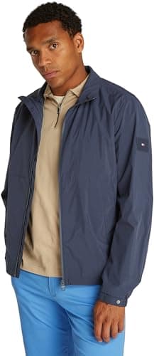 Image of Tommy Hilfiger Men’s Branded Jacket with Zip, Blue (Desert Sky), M