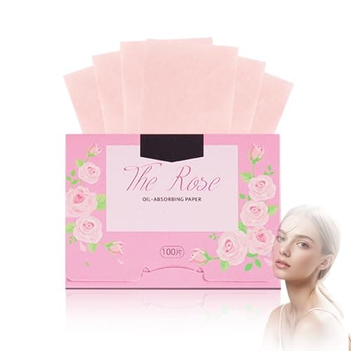 Image of 100 Count Rose Extract Oil Blotting Sheets for Face – Premium Shine Control Papers for Men and Women – Vegan Facial Oil Control Film for All Skin Types, Daily Use, Makeup, Mattifying Finish (Rose)