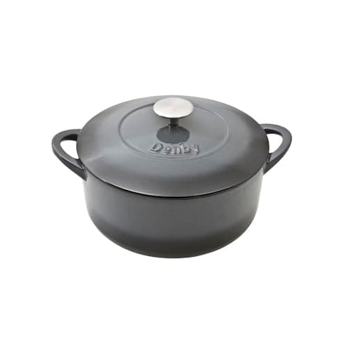Image of Denby Halo Cast Iron 4L Round Casserole, Medium, Gray