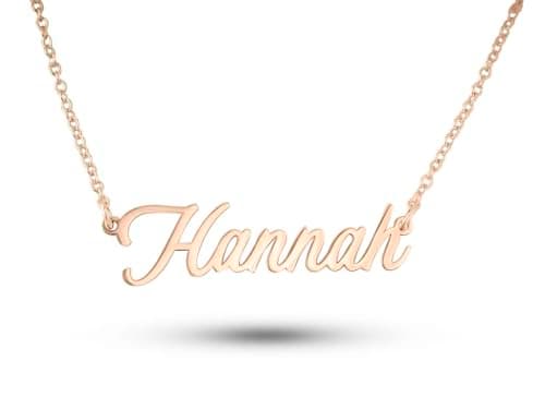 Image of Personalized Name Necklace - 18K Gold Plated - Solid 925 Sterling Silver - Custom Gift for Her - Handmade with Love (18K Rose Gold)