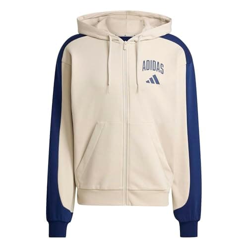Image of adidas Men's COLLEGIATE FLEECE FULL-ZIP, wonder alumina/dark blue, L
