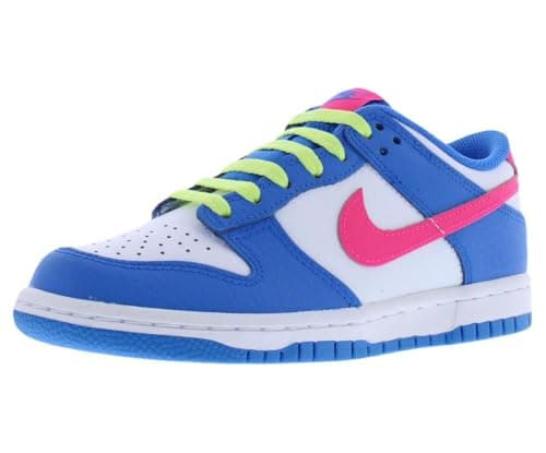 Image of Gradeschool Nike Dunk Low (Photo Blue/Hyper Pink), Photo Blue/White/Light Lemon Twist/Hyper Pink, 6 Big Kid