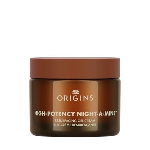 Image of Origins High-Potency Night-A-Mins Resurfacing Gel Face moisturiser with Fruit-Derived AHAs and Jojoba | Night Cream, 50 ml