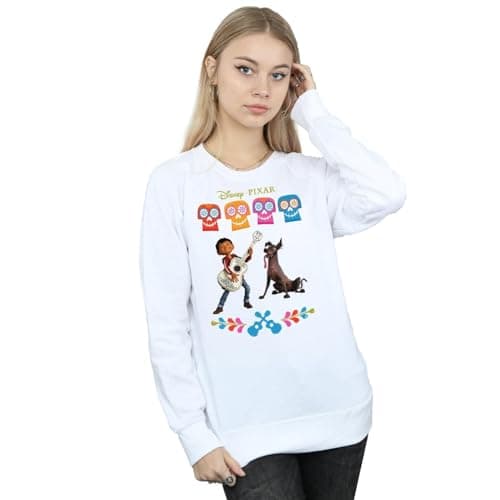 Image of Disney Women's Coco Miguel Logo Sweatshirt Large White