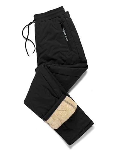 Image of Wirltte Mens Joggers Bottoms Fleece Sweatpants Casual Warm Work Trousers Black M