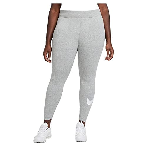 Image of Nike CZ8530-063 W NSW ESSNTL LGGNG Swoosh MR Leggings Womens dk Grey Heather/(White) S