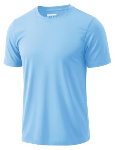 Image of MAGCOMSEN Mens T Shirt Gym Running Sports Top Lightweight Quick Dry UPF 50+ Athletic Shirt Workout Swimming Fishing Tshirt,Blue,3XL