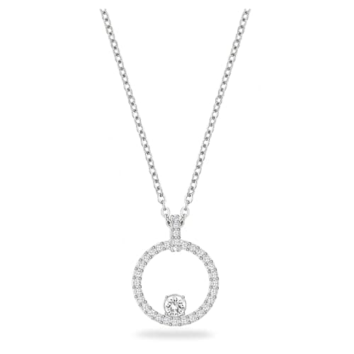 Image of Swarovski Creativity pendant, Circle, White, Rhodium plated, One Size