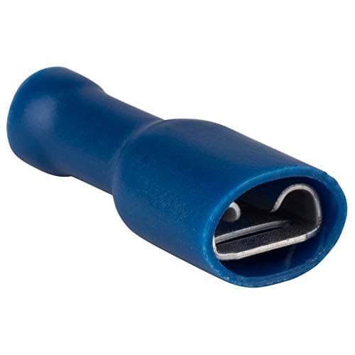 Image of Blue Female Spade 4.8mm Fully Insulated terminals - (Pack of 5)