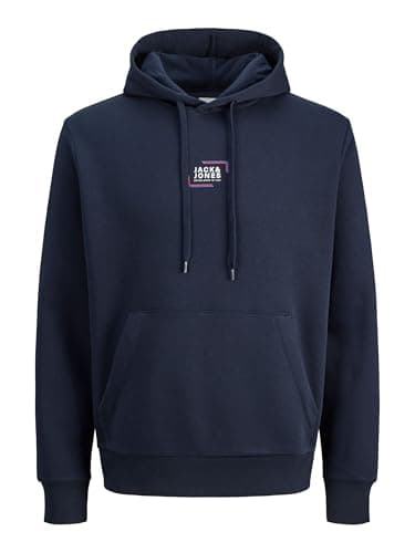 Image of JACK & JONES Mens Jjcorp Graphic Sweat Hood Noos, Blazer Navy, L UK