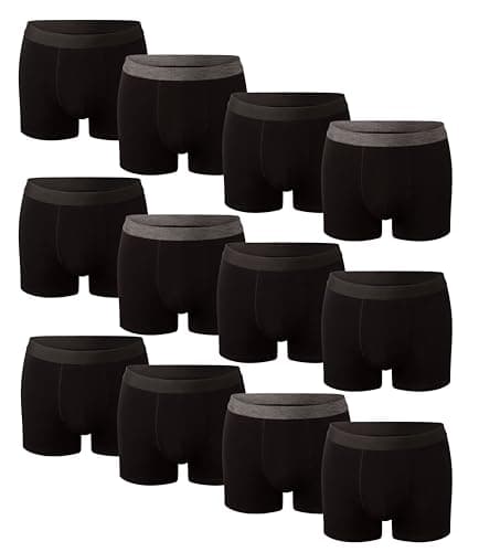 Image of Bonjour Men's Fitted Hipsters Boxer, XL, Black, Pack of 12