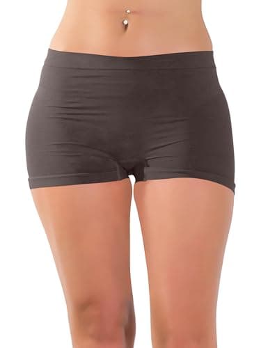 Image of Love My Fashions ® Women's Boyshort Microfibre High Waist Boxers Seamless Stretchy Full Coverage Underwear for Ladies Dark Brown