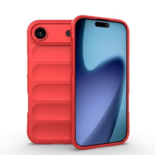 Image of RankOne Airbag Liquid Silicone Phone Case for Smartphone, Compatible with iPhone Air/iPhone 17 Air (6.5" Inches), Shield Shock Resistant Phone Cover Protector - Red