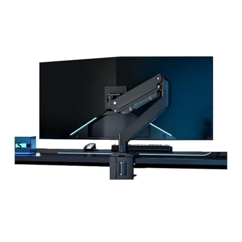 Image of Monitor Stand Single Monitor Desk Mount Holds 4.4-39.6 lbs and 17-49'' Heavy Duty Screens, Gas Spring Single Monitor Mount Arm with Clamp/Grommet Base, VESA 75/100mm Monitor Mount