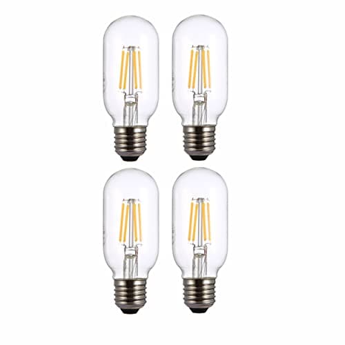 Image of TEKLED® T45 Filament Vintage LED Bulbs | Tubular E27 Edison Screw | Energy Saving 4W Light Bulb 40W Equivalent | NONDIMMABLE Clear 2700K 470LM | 4-Pack | Warm White