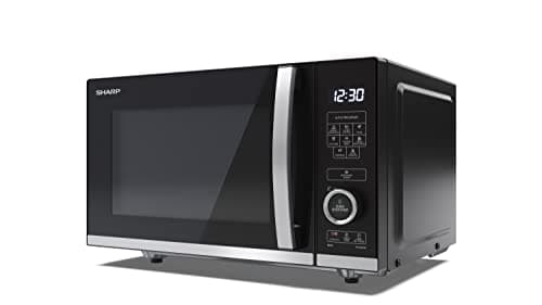 Image of SHARP YC-QS204AU-B Compact 20 Litre 800W Digital FLATBED Microwave, 10 power levels, ECO Mode, defrost function, LED cavity light - Black