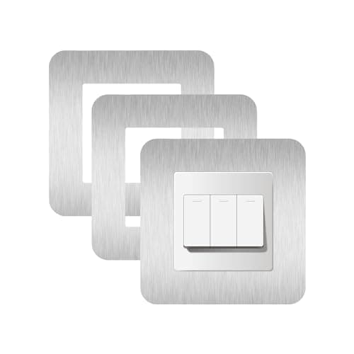 Image of CANGCANG 3PCS Light Switch Cover Plates,Silver Light Switch Sticker Surround,Light Switch Protector Wall Socket Stickers for Home Decoration(8.6cm*8.6cm)