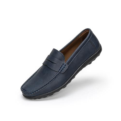 Image of Rusffes Men's Loafers Flat Slip-on Driving Shoes Breathable Casual Moccasin Shoes Navy 10uk
