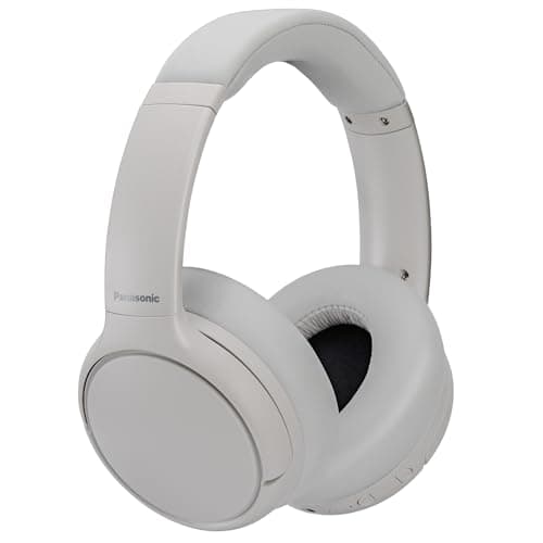 Image of Panasonic RB-M600B, Wireless Headphones with Hybrid ANC, Over-Ear Swivel Design, Bluetooth 5.3, Built-in Mic, Up To 65 Hours Playtime, XBS Deep, USB-C, White