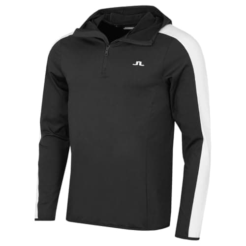 Image of J.Lindeberg Mens Quarter Zip Hood Midlayer Hoody - Asphalt - M