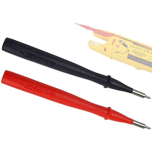 Image of ZIBOO TP4 2-Piece Slim-Reach Test Probe Set, 4mm Stainless Steel Tips, 1000V 10A, Compatible with Fluke T5-1000, T5-600