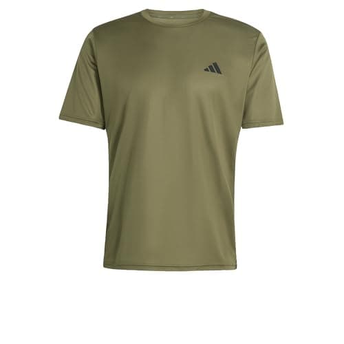 Image of adidas Men's Workout Essentials Base 3-Stripes T-Shirt, Olive strata/Black, L