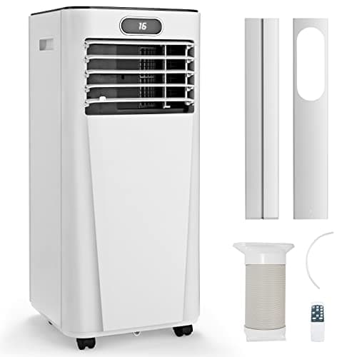 Image of TANGZON 9000 BTU Portable Air Conditioner, 4-in-1 Mobile Air Conditioning Unit, Dehumidifier, 2 Speeds Fan with Sleep Mode, 24H Timer, Remote Control, LED Display & Child Lock