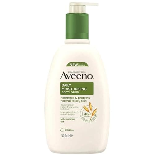 Image of Aveeno Daily Moisturising Body Lotion 500 ml for Sensitive Skin, Enriched with Nourishing Oats, Provides Long-Lasting Hydration and Soothes Dry, Irritated Skin Effectively