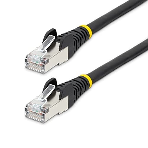 Image of StarTech.com 2m CAT6a Ethernet Cable - Low Smoke Zero Halogen (LSZH) - 10 Gigabit 500MHz 100W PoE RJ45 S/FTP Black Network Patch Cord Snagless w/Strain Relief (NLBK-2M-CAT6A-PATCH)