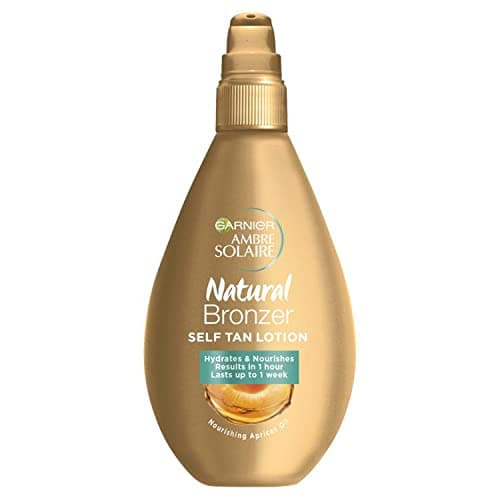 Image of Garnier Ambre Solaire Natural Bronzer Easy Self Tan Lotion 150ml, Natural & Streak-Free Fake Tan, Hydrates & Nourishes Skin With Nourishing Apricot Oil, Lasts Upto 1 week, Vegan Formula