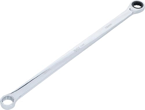 Image of BGS 7258 | Ratchet Ring Wrench and Ring Spanner | Extra Long | 18 mm
