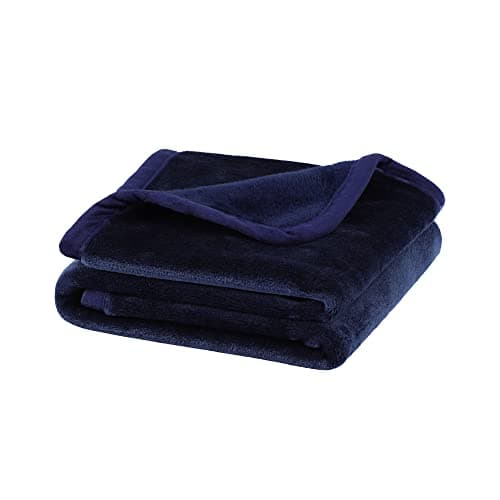 Image of PiccoCasa Pet Dog Blanket Fluffy Fleece Soft and Warm Puppy Bed Blanket Throw Washable Cover Blanket Navy Blue 60cm x 80cm