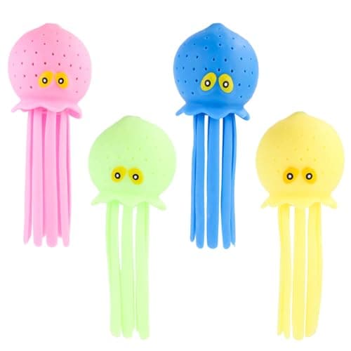 Image of 4pcs Octopus Water Balls, Multicolored Octopus Floating Pool Toys Soft Bath Octopus Splash Toys for Swimming Pool, Beach, Bag Fillers, Party Favors, Summer