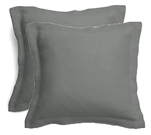 Image of Gyulin Pack of 2 100% Cotton 300 Thread Count European Square Pillow Shams Envelope Style Pillow Cover Pillowcase Pillow Protector Cushion Cover Non Zippered Only Cover No Insert 60x60CM Dark Gray