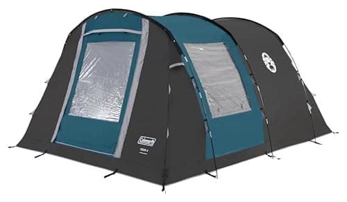 Image of Coleman Cook 4 Family Tent | 4 Man Tunnel Tent with Separate Living And Sleeping Area | Easy To Pitch | 4 Person Camping Tent | 3000mm Waterproof | with Sewn-in Groundsheet