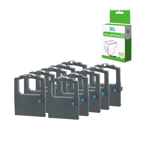Image of InkJello Ribbon For Printer, Compatibile with OKI Microline ML182 ML183 ML192 ML193 ML280 ML280 Elite ML280eco ML320 Elite ML321 Elite ML3320 ML3320eco ML3321 ML3321eco ML-182 (Black, 10-Pack)