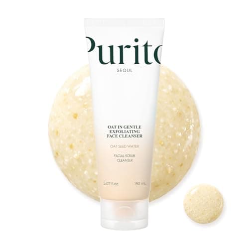 Image of Purito Oat Exfoliating Facial Polish Cleanser - Hydrating Daily Face Wash Gentle Scrub Clay for Pore Minimizing Panthenol, Oat Seed Water Vegan, Non-comedogenic Korean Skin Care 150ml