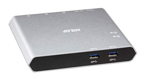 Image of USB-C Gen 1 2 Port Dock Switch with Power Pass-Through US3310 ATEN, supports 4K 3840 x 2160@30Hz, Supports Samsung DeX mode or Huawei Desktop mode, supports Windows, Mac, Android & iPad Pro (2018), UK
