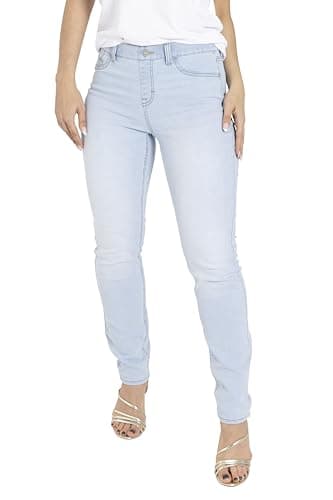 Image of westAce Women’s Jeggings High Waist Stretchy Pull On Skinny Denim Leggings Ladies Slim Fit Trousers with Pockets Cotton Casual Smart Jeans Pants Jeggings for Women Sizes 8 to 20 (Light Blue, 12)