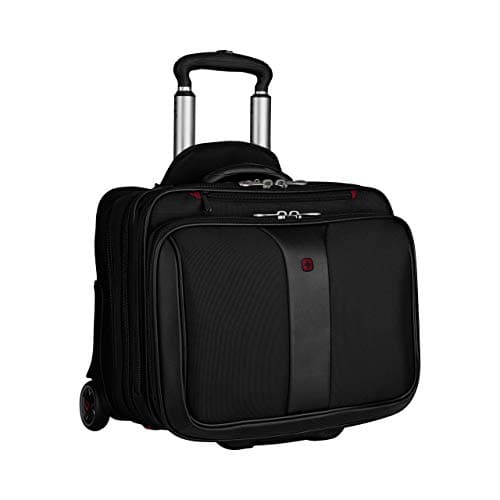 Image of Wenger 600662 Patriot 17 Inch 2-Piece Business Wheeled Laptop Briefcase, Padded Laptop Compartment with Matching 15.4 Inch Laptop Case in Black (25 Litre)