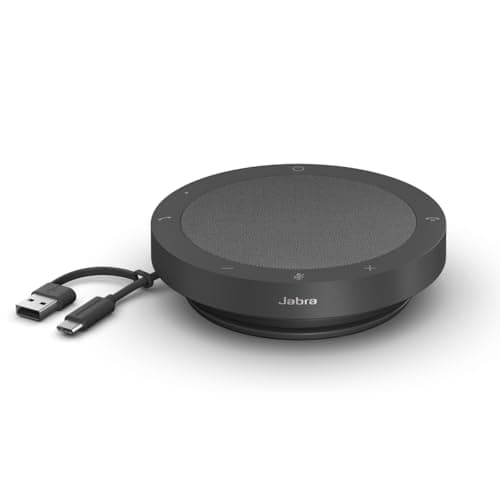 Image of Jabra Speak2 40 Portable Speakerphone with 4 Noise-cancelling Mics, Full-range 50mm Speaker, Wideband Audio and USB A and USB C connections - Certified for Zoom and Google Meet - Dark Grey