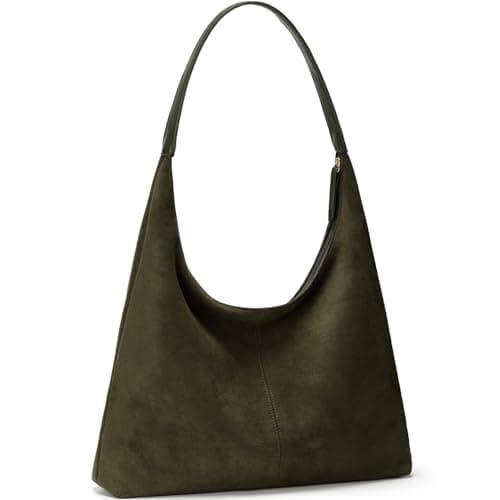 Image of WantGor Large Tote Bag for Women, Suede Shoulder Purses Casual Slouchy Totes Bag Ladies Work Laptop Travel Handbags (Green)