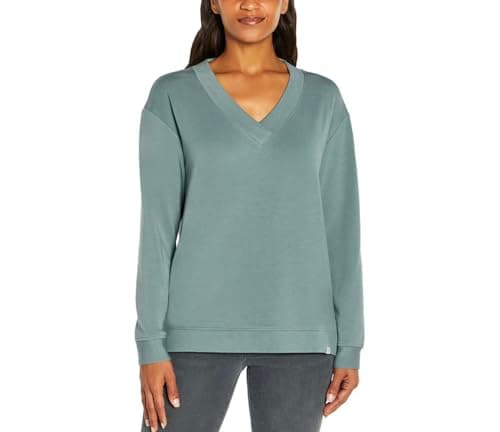 Image of Orvis Women's V-Neck Dropped Shoulders Sweatshirt, Blue, M