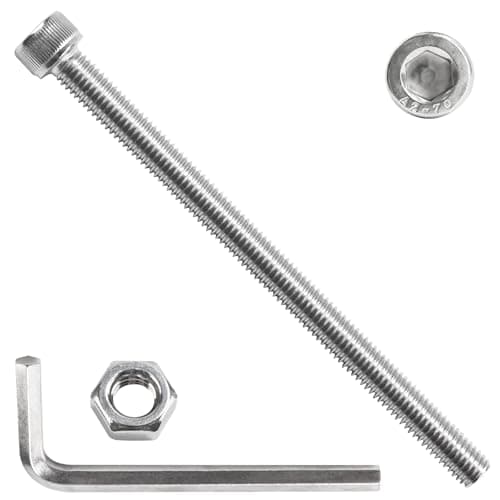 Image of 12 Pcs M8 Screws Set, M8 x 120mm Hex Socket Head Cap Screws Bolts and Nuts Set, Assorted Nuts and Bolts Assortment, Stainless Steel Machine Screwsset, with Hex Wrench